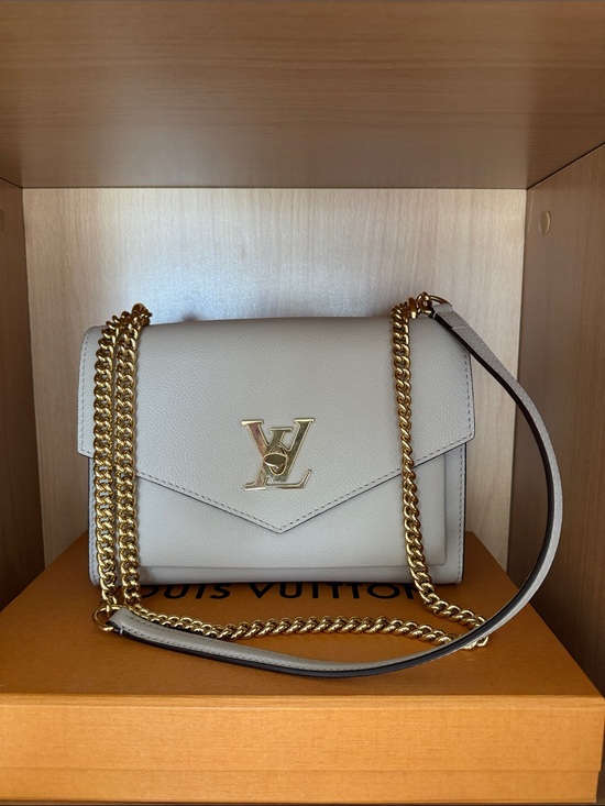 Louis Vuitton Handbags - Louis Vuitton Mylockme Chain Bag Grained Leather Greige Beige LV Turn Lock